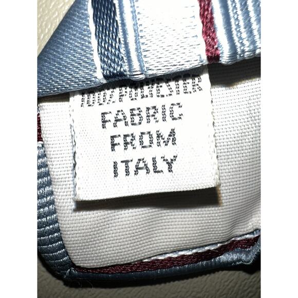 Stix Baer & Fuller Neck Tie Blue Burgundy Stripes 54” Long - Picture 4 of 7